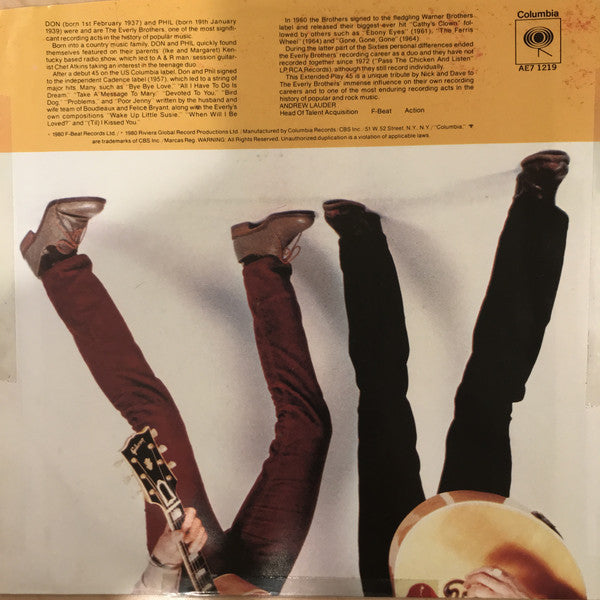 Nick Lowe & Dave Edmunds : Nick Lowe & Dave Edmunds Sing The Everly Brothers (7", EP, Styrene, Ter)
