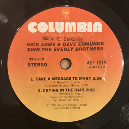 Nick Lowe & Dave Edmunds : Nick Lowe & Dave Edmunds Sing The Everly Brothers (7", EP, Styrene, Ter)