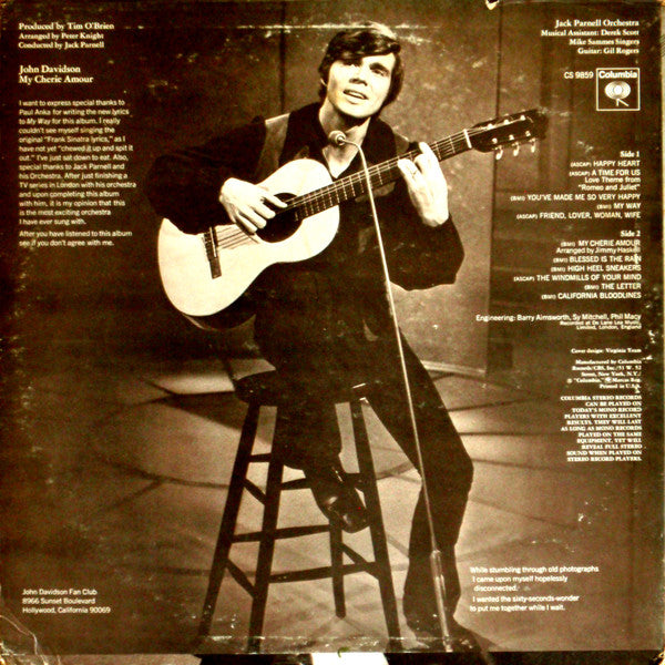 John Davidson : My Cherie Amour (LP, Album)