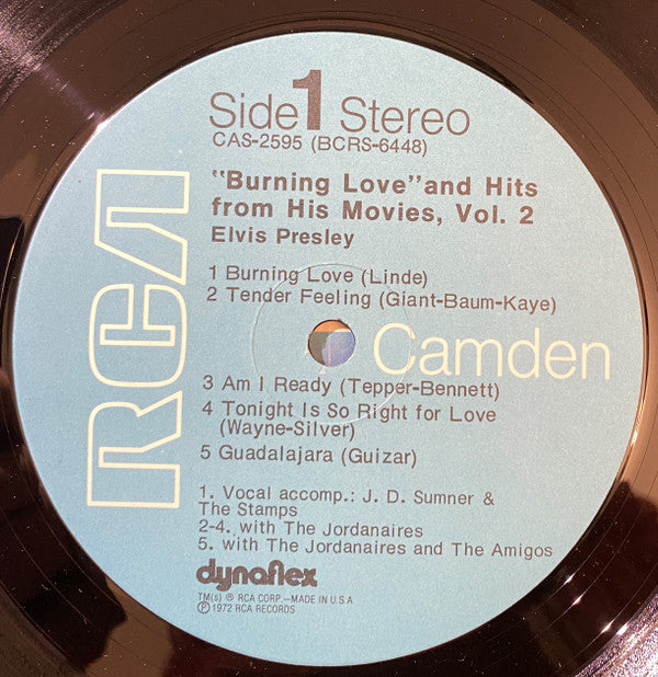 Elvis Presley : Burning Love And Hits From His Movies, Vol. 2 (LP, Comp, Hol)