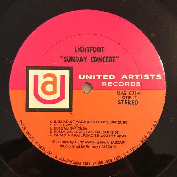 Gordon Lightfoot : Sunday Concert (LP, Album, All)