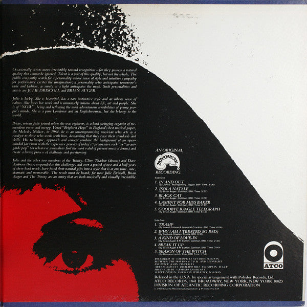 Julie Driscoll / Brian Auger & The Trinity* : Open (LP, Album, Mon)