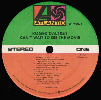 Roger Daltrey : Can't Wait To See The Movie (LP, Album, Spe)