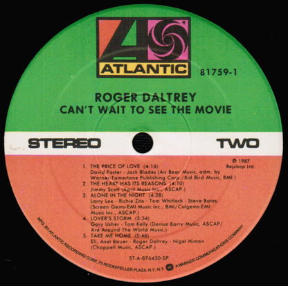Roger Daltrey : Can't Wait To See The Movie (LP, Album, Spe)