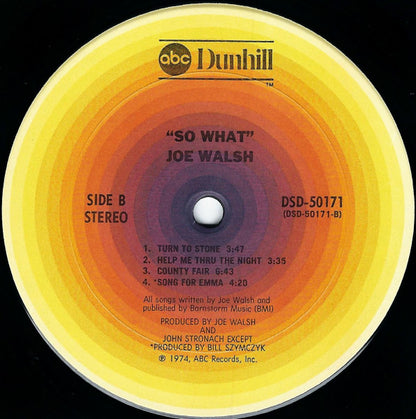Joe Walsh : So What (LP, Album, Emb)