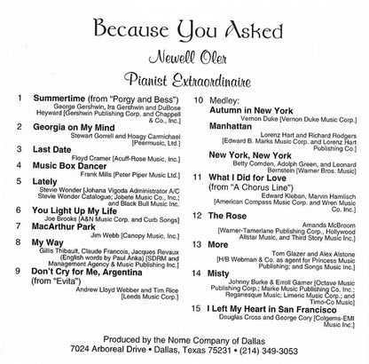 Newell Oler : Because You Asked (CD, Album)