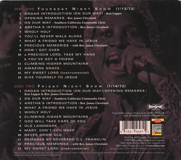 Aretha Franklin : Amazing Grace: The Complete Recordings (2xCD, Album, RE, RM, RP, Tri)