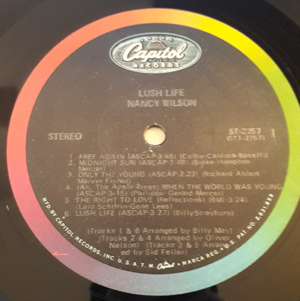 Nancy Wilson : Lush Life (LP, Album, Jac)