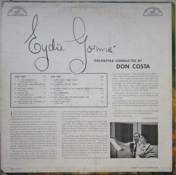 Eydie Gormé : Eydie Gormé (LP, Album)