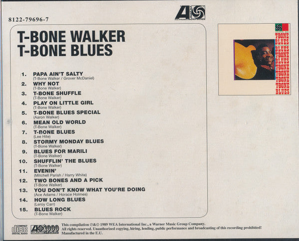 T-Bone Walker : T-Bone Blues (CD, Album, Mono, RE, RM)