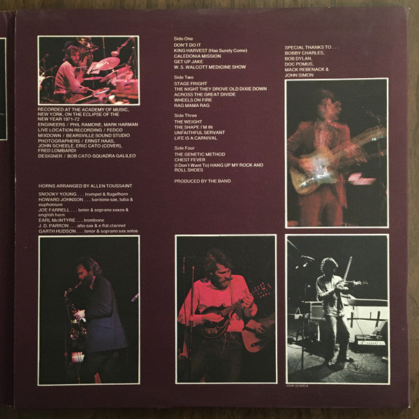 The Band : Rock Of Ages (The Band In Concert) (2xLP, Album, Jac)