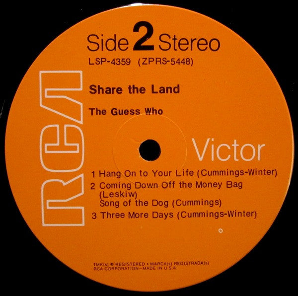The Guess Who : Share The Land (LP, Album, Ind)