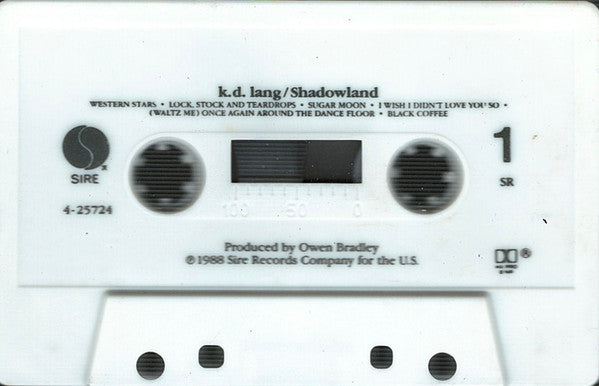 k.d. lang : Shadowland (The Owen Bradley Sessions) (Cass, Album, SR,)