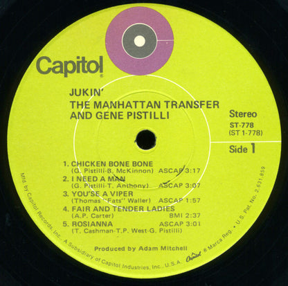 The Manhattan Transfer And Gene Pistilli* : Jukin' (LP, Album, Win)