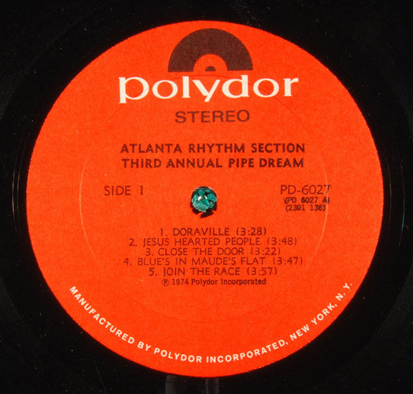 Atlanta Rhythm Section : Third Annual Pipe Dream (LP, Album, All)