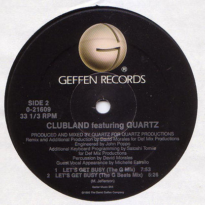 Clubland Featuring Quartz (2) : Let's Get Busy (12")