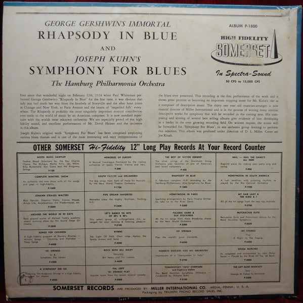 George Gershwin, Joseph Kuhn, The Hamburg Philharmonia Orchestra* : Immortal Rhapsody In Blue / Symphony For Blues (LP, Album)