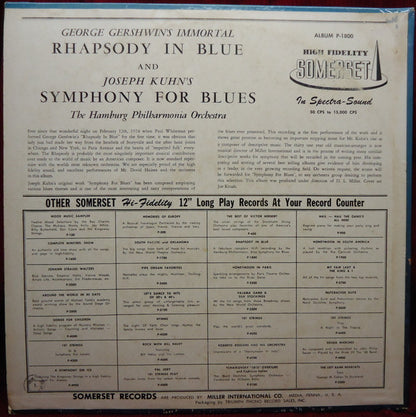 George Gershwin, Joseph Kuhn, The Hamburg Philharmonia Orchestra* : Immortal Rhapsody In Blue / Symphony For Blues (LP, Album)