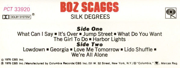 Boz Scaggs : Silk Degrees (Cass, Album, RE, Bei)