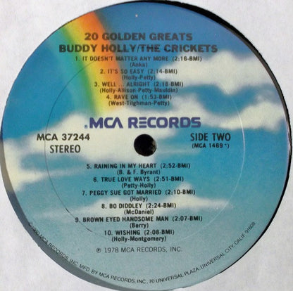 Buddy Holly / The Crickets (2) : 20 Golden Greats (LP, Comp, RE, Car)