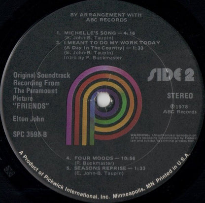 Elton John : Friends (Original Soundtrack Recording) (LP, Album, RE, RM)