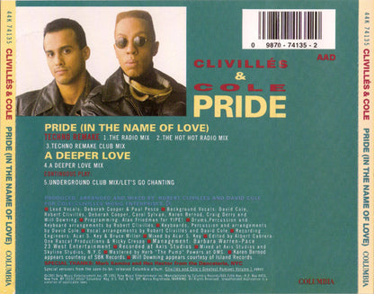 Clivillés & Cole : Pride (In The Name Of Love) (CD, Maxi)
