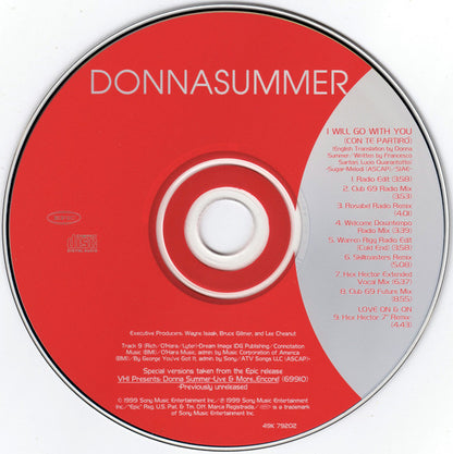 Donna Summer : I Will Go With You (Con Te Partiró) (CD, Maxi, CD1)