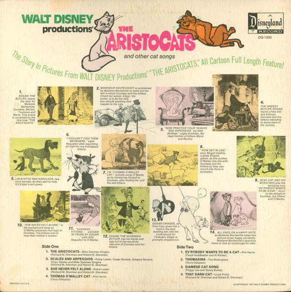 Various : The Aristocats And Other Cat Songs (LP, Album)