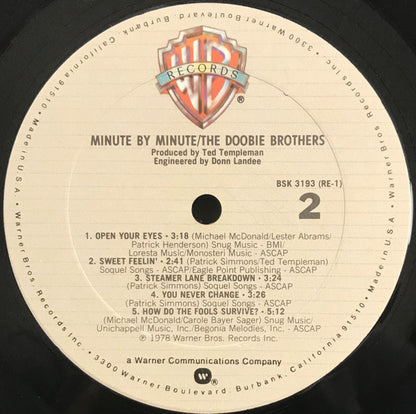 The Doobie Brothers : Minute By Minute (LP, Album, Club, Col)