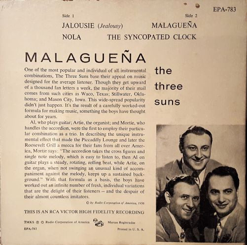 The Three Suns : Malagueña (7", EP)