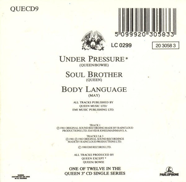 Queen & David Bowie : Under Pressure (CD, Mini, Maxi)