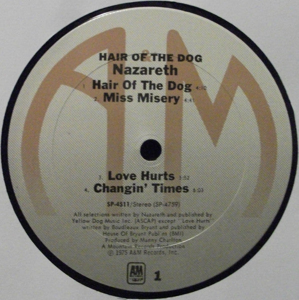 Nazareth (2) : Hair Of The Dog (LP, Album, Pit)