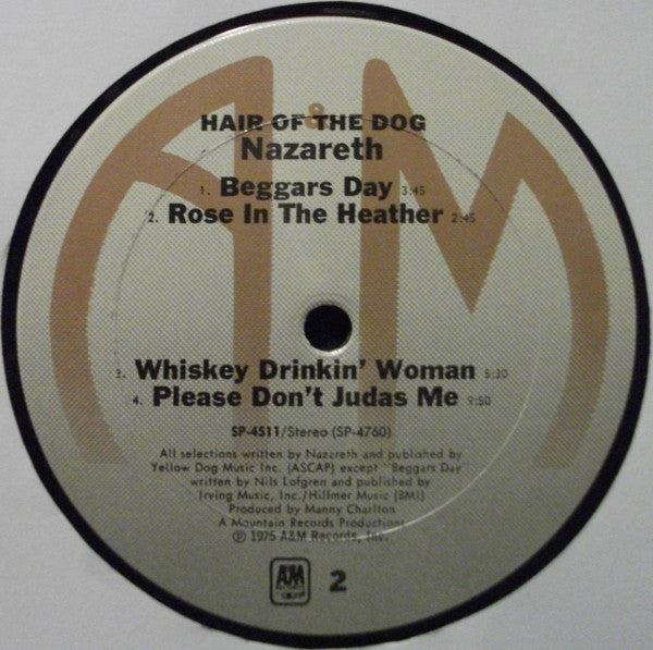 Nazareth (2) : Hair Of The Dog (LP, Album, Pit)