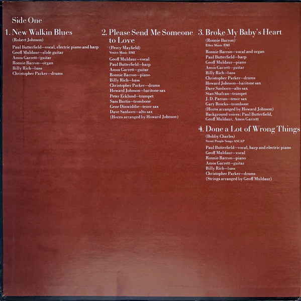 Paul Butterfield : Better Days (LP, Album, Gat)