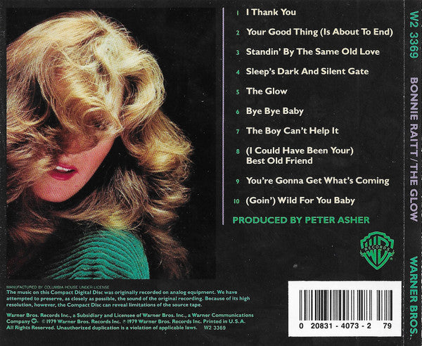 Bonnie Raitt : The Glow (CD, Album, Club)