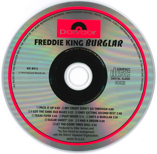 Freddie King : Burglar (CD, Album, RE)