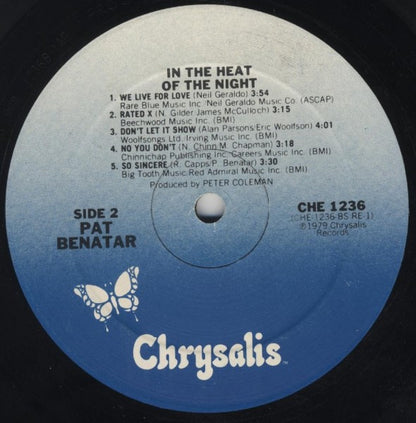 Pat Benatar : In The Heat Of The Night (LP, Album)