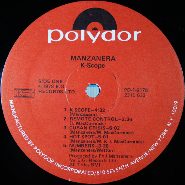 Manzanera* : K-Scope (LP, Album, GRT)