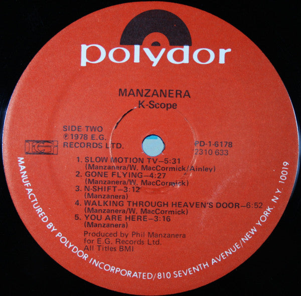 Manzanera* : K-Scope (LP, Album, GRT)