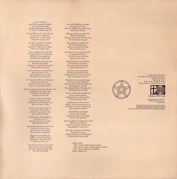 Pentangle : Cruel Sister (LP, Album, Gat)