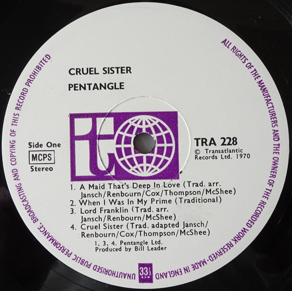 Pentangle : Cruel Sister (LP, Album, Gat)