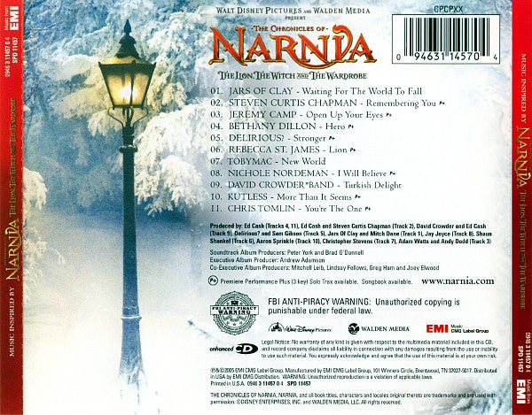 Various : Music Inspired By The Chronicles Of Narnia: The Lion, The Witch And The Wardrobe (CD, Comp, Enh)