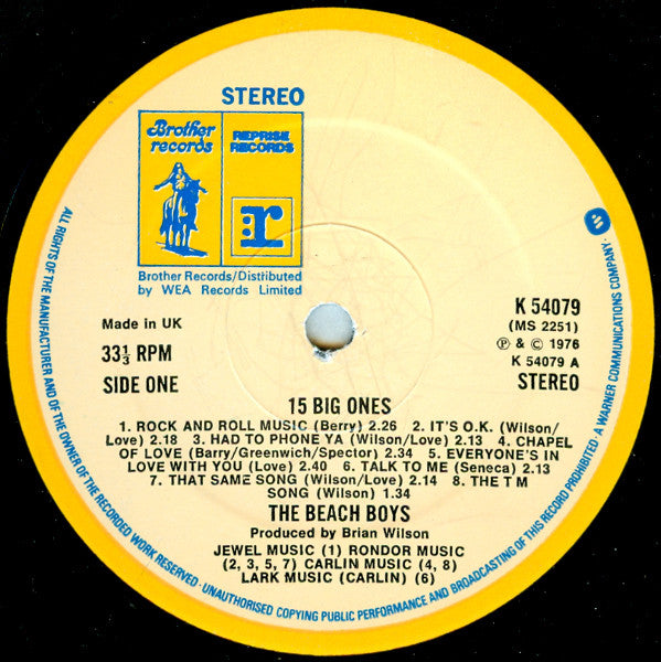 Buy The Beach Boys : 15 Big Ones (LP, Album, Gat) Online for a