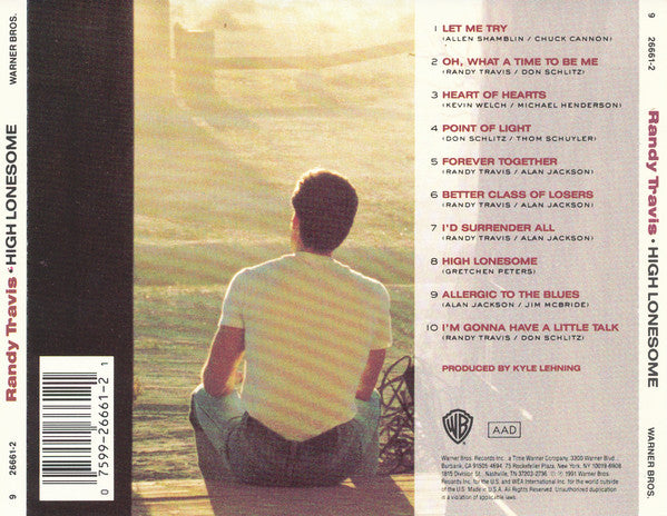 Randy Travis : High Lonesome (CD, Album)