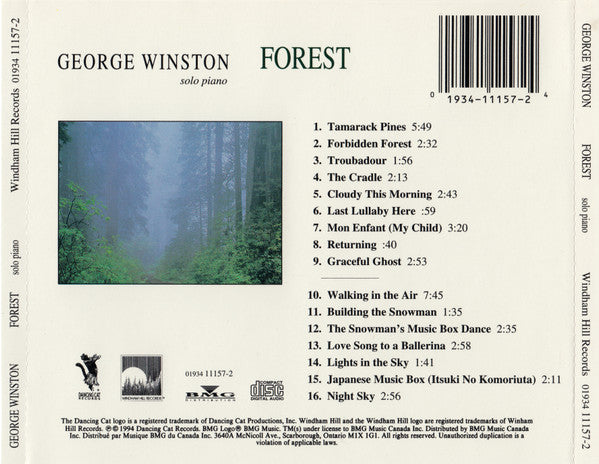 George Winston : Forest (CD, Album)