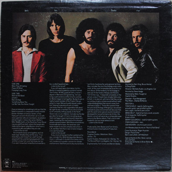 Boston : Boston (LP, Album, RE, Pit)