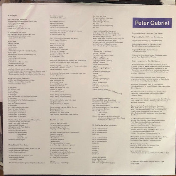 Peter Gabriel : So (LP, Album, Club, Col)