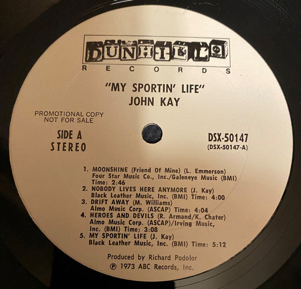 John Kay : My Sportin' Life (LP, Album, Promo)