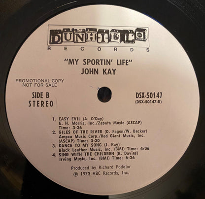 John Kay : My Sportin' Life (LP, Album, Promo)