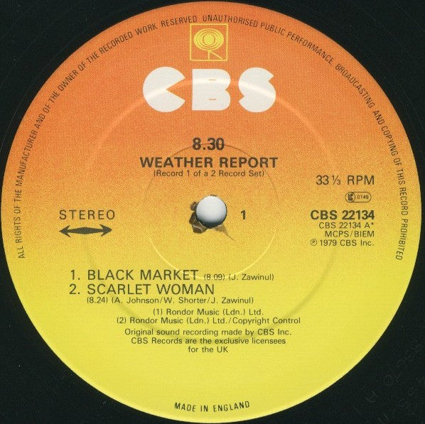 Weather Report : 8:30 (2xLP, Album, RP, Gat)